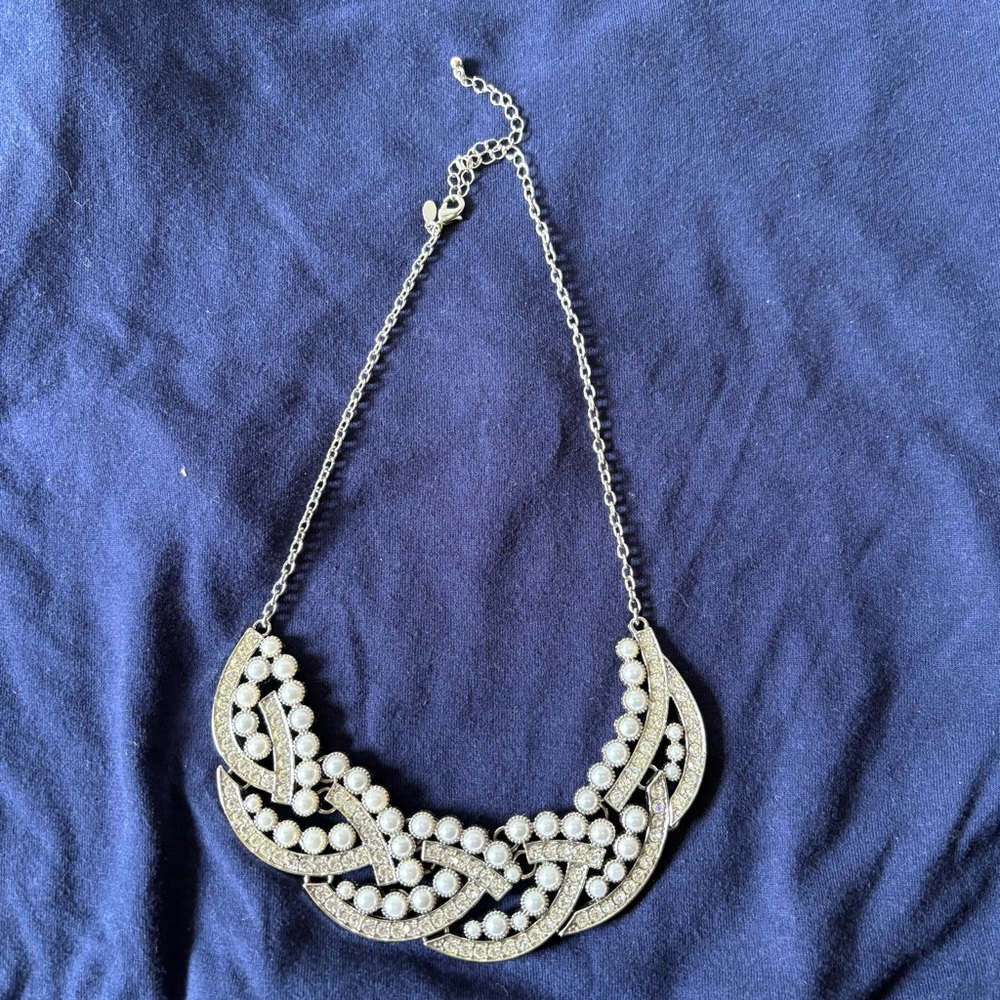 Premier design perfect day necklace faux pearls and crystal accents